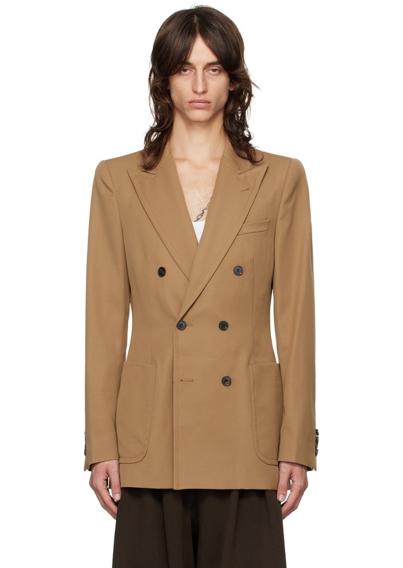 Dries Van Noten Tan Tight-Fit Blazer