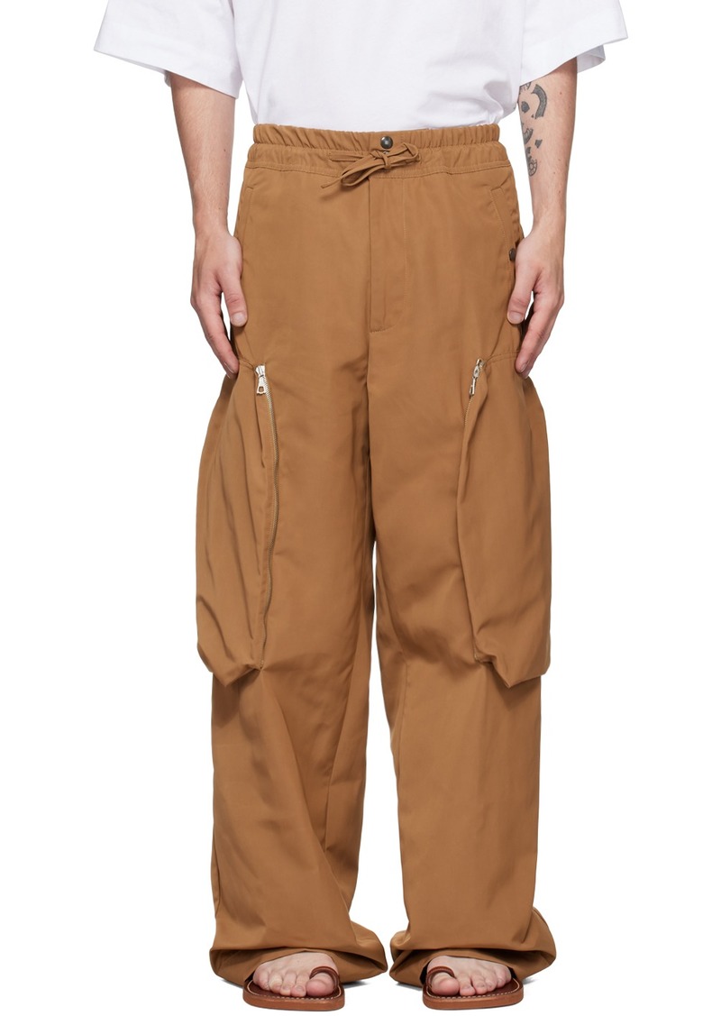 Dries Van Noten Tan Wide-Leg Cargo Pants