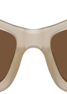Dries Van Noten Taupe Linda Farrow Edition Goggle Sunglasses