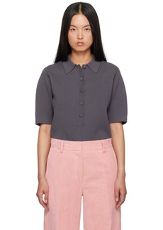 Dries Van Noten Taupe Merino Wool Polo