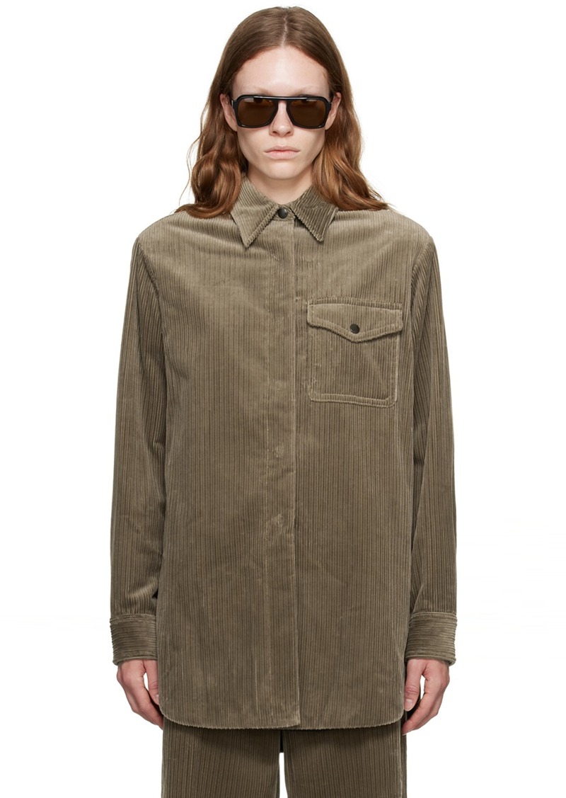 Dries Van Noten Taupe Padded Shirt