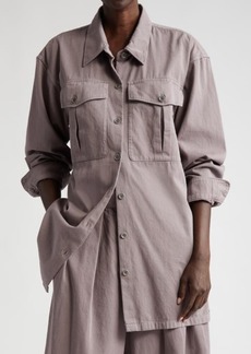 Dries Van Noten Tris Oversize Long Sleeve Cotton Shirtdress