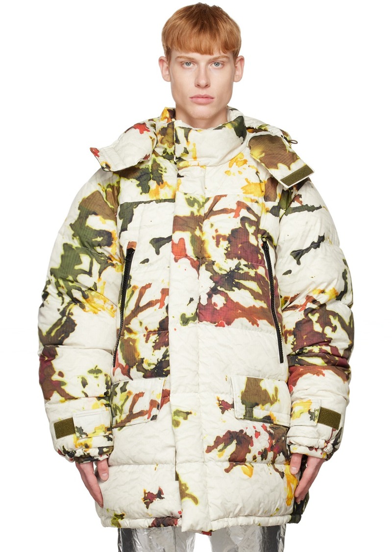 Dries Van Noten White Camo Down Jacket