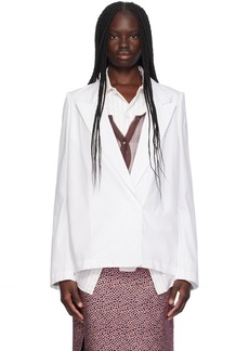 Dries Van Noten White Cotton Blazer Shirt