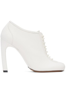 Dries Van Noten White Lace-Up Low Ankle Heels