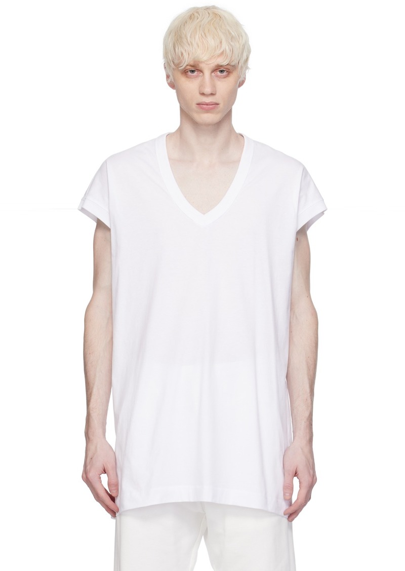 Dries Van Noten White V-Neck T-Shirt