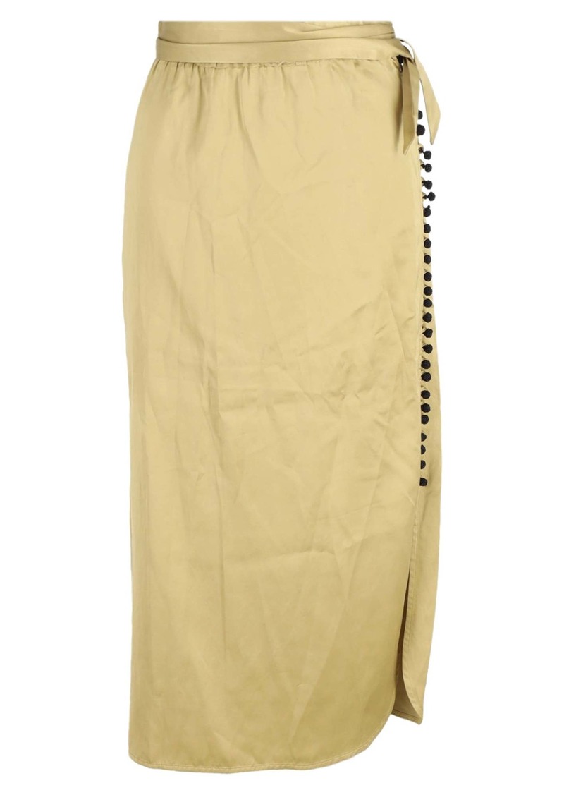 Dries Van Noten Wrap Skirt in Gold Viscose