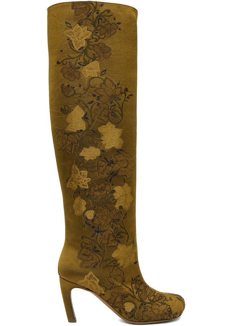 Dries Van Noten Yellow Floral Boots