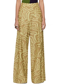 Dries Van Noten Yellow Printed Trousers