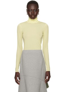 Dries Van Noten Yellow Sheer Turtleneck