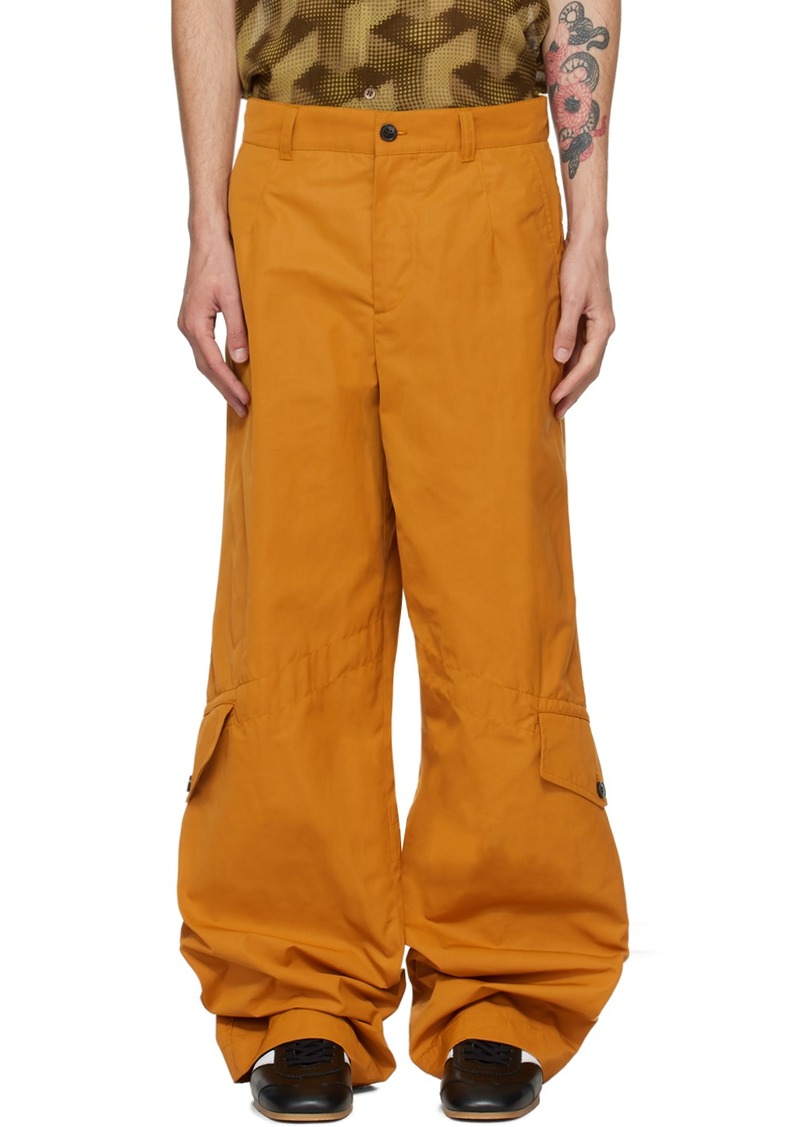 Dries Van Noten Yellow Wide Cargo Pants