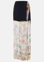 Dries Van Noten Floral crêpe midi skirt