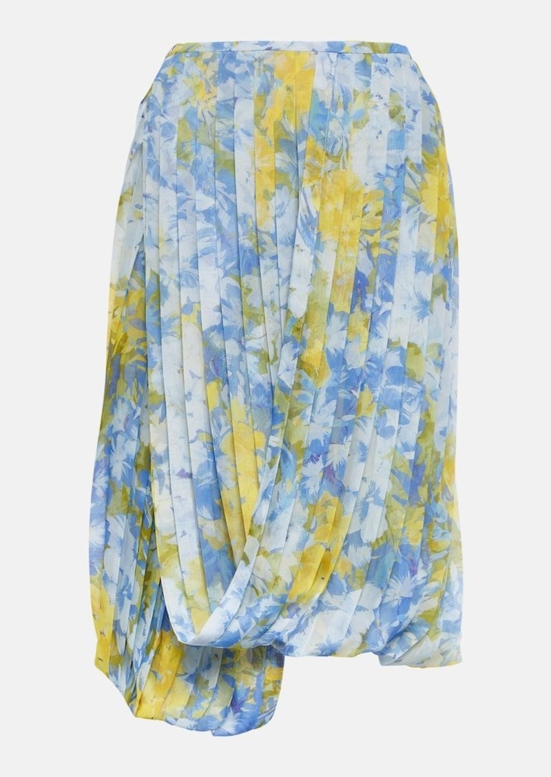 Dries Van Noten Floral-printed chiffon midi skirt