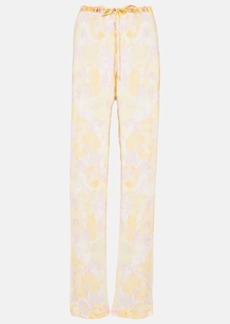 Dries Van Noten Floral silk crêpe pants