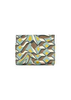 Dries Van Noten Geometric Print Leather Wallet