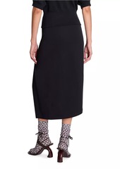 Dries Van Noten Hanam Draped Cotton Midi-Skirt