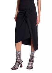 Dries Van Noten Hanam Draped Cotton Midi-Skirt