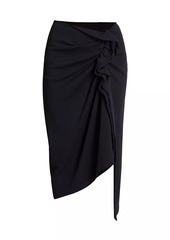 Dries Van Noten Hanam Draped Cotton Midi-Skirt