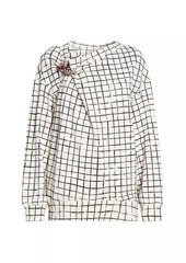 Dries Van Noten Hatties Grid Cotton Foldover Sweater