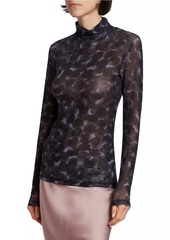 Dries Van Noten Hoyser Polka Dot Mesh Turtleneck