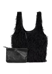 Dries Van Noten Marche Faux Fur & Leather Tote Bag