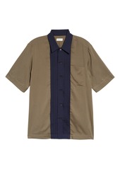 Men's Dries Van Noten Camillo Pintuck Placket Button-Up Shirt