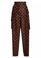 Dries Van Noten Polkam Polka Dot Silk Cargo Pants