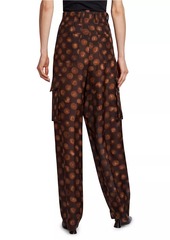 Dries Van Noten Polkam Polka Dot Silk Cargo Pants