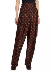 Dries Van Noten Polkam Polka Dot Silk Cargo Pants