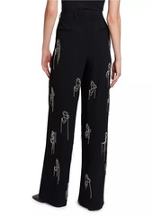 Dries Van Noten Porter Rhinestone Pleated Pants