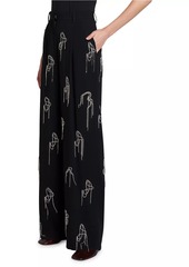 Dries Van Noten Porter Rhinestone Pleated Pants