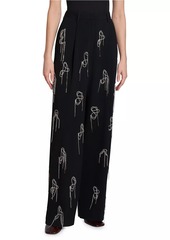 Dries Van Noten Porter Rhinestone Pleated Pants