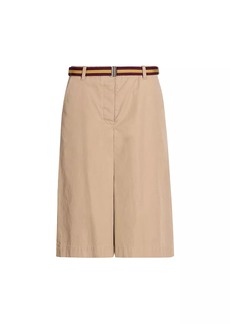 Dries Van Noten Pulian Belted Cotton Shorts