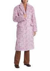 Dries Van Noten Redys Fuzzy Mohair-Cotton Coat