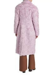 Dries Van Noten Redys Fuzzy Mohair-Cotton Coat