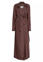 Dries Van Noten Renwicks Printed Belted Silk Coat