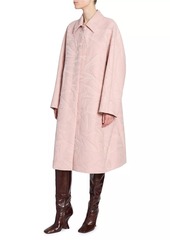 Dries Van Noten Roolsy Textured Cotton & Silk A-Line Coat