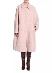 Dries Van Noten Roolsy Textured Cotton & Silk A-Line Coat