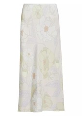 Dries Van Noten Sati Silk Midi-Skirt