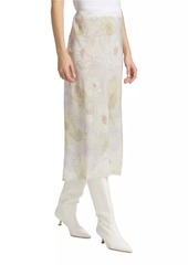 Dries Van Noten Sati Silk Midi-Skirt