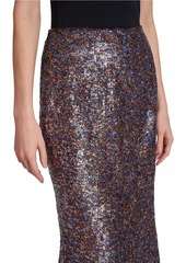 Dries Van Noten Sibyl Sequined Wool-Blend Midi-Skirt