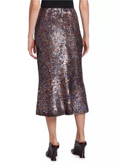 Dries Van Noten Sibyl Sequined Wool-Blend Midi-Skirt