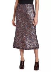 Dries Van Noten Sibyl Sequined Wool-Blend Midi-Skirt