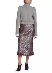 Dries Van Noten Sibyl Sequined Wool-Blend Midi-Skirt