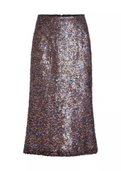 Dries Van Noten Sibyl Sequined Wool-Blend Midi-Skirt