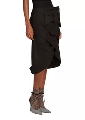 Dries Van Noten Sispy Gathered Linen-Blend Midi-Skirt