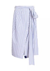 Dries Van Noten Solada Striped Cotton Midi-Skirt