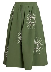 Dries Van Noten Soni Embroidered Cotton Midi-Skirt