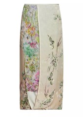 Dries Van Noten Spa Floral Wrap Midi-Skirt