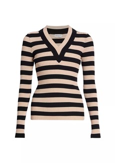 Dries Van Noten Tilaka Striped V-Neck Sweater